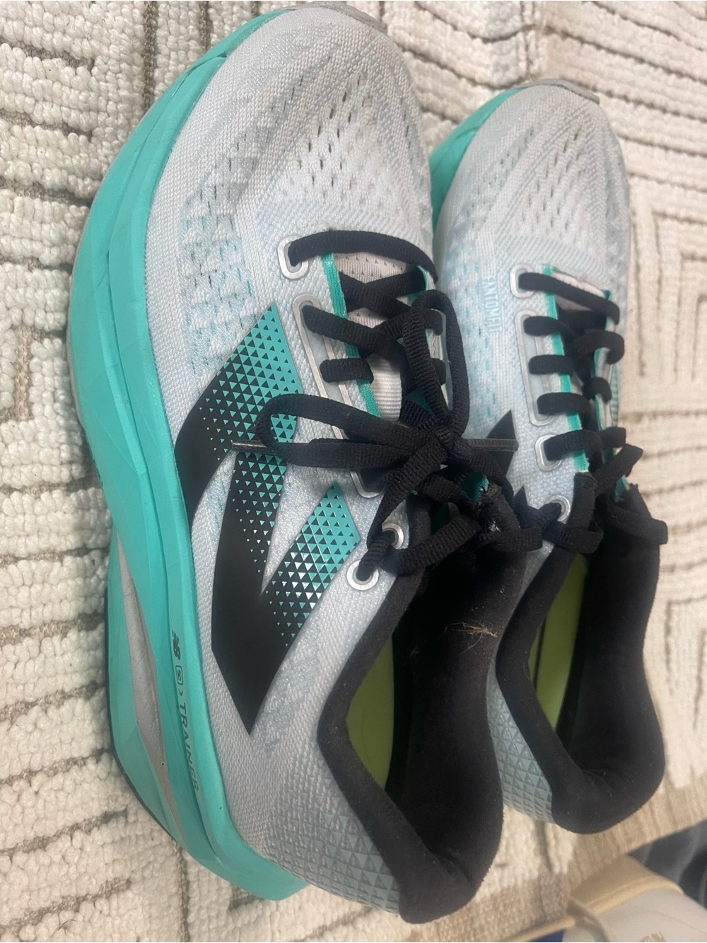 New Balance Women's Light Blue and Teal FuelCell Running Sneakers - Picture 2 of 6